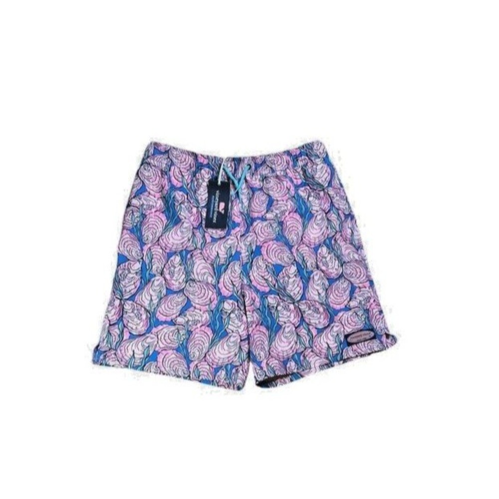 Vineyard Vines Boys Size XL Printed Chappy Swim Trunks Shorts Kids Blue Pink